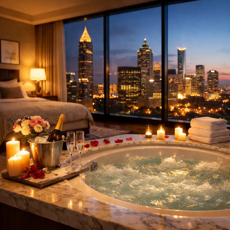 Elegant hotels with in room whirlpools in Atlanta for romantic city stays